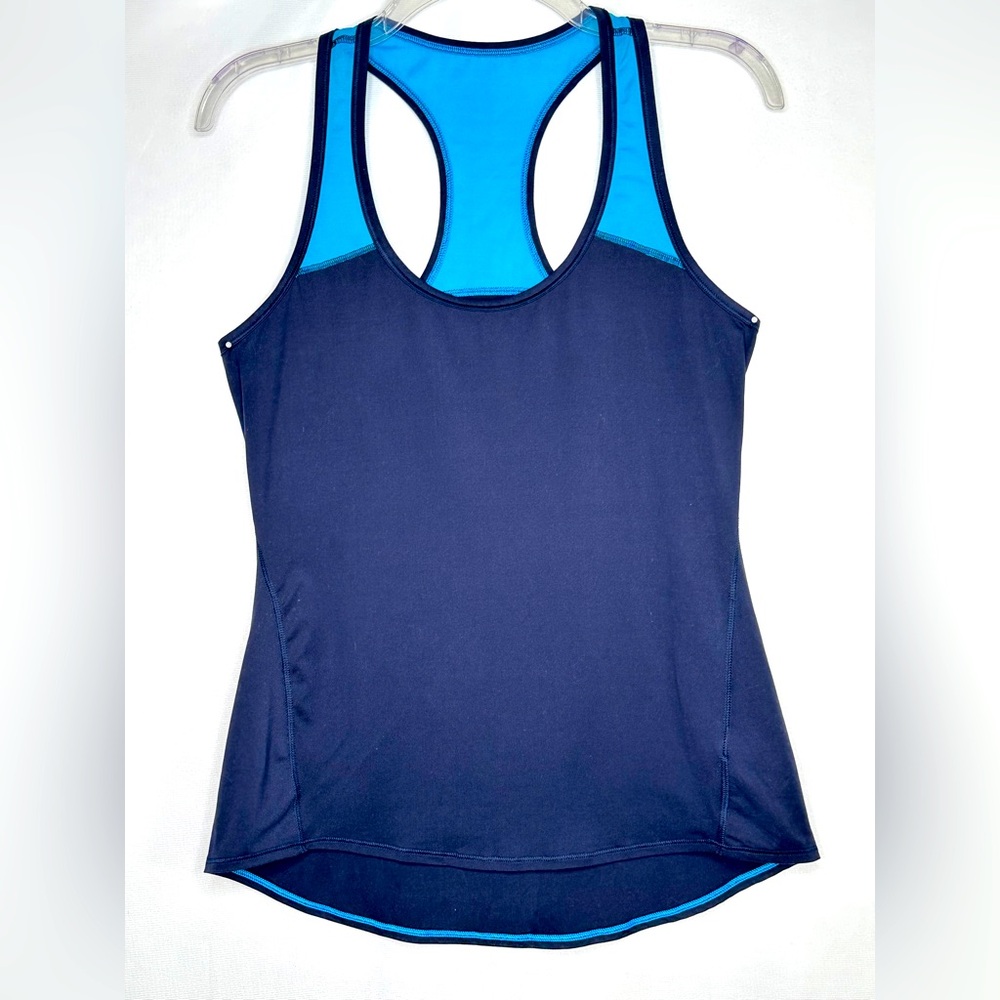 ATHLETA Chi Mesh Racerback Tank Top Stretchy‎ High Low Hem Activewear Yoga Sz S